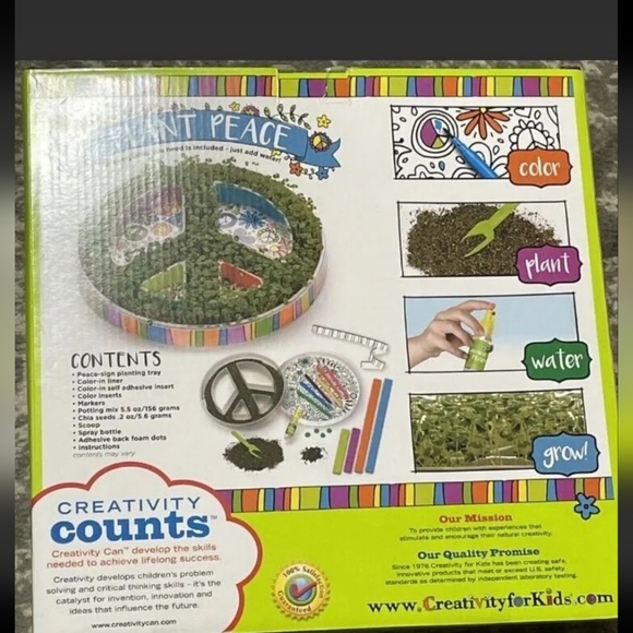 Creativity for Kids Plant A Peace Garden Kit Peace Garden Craft Kit for Kids NIB - Picture 5 of 6